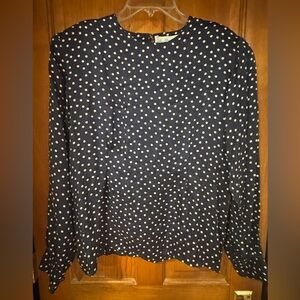 Lee David women’s Polka Dot Navy Blouse
